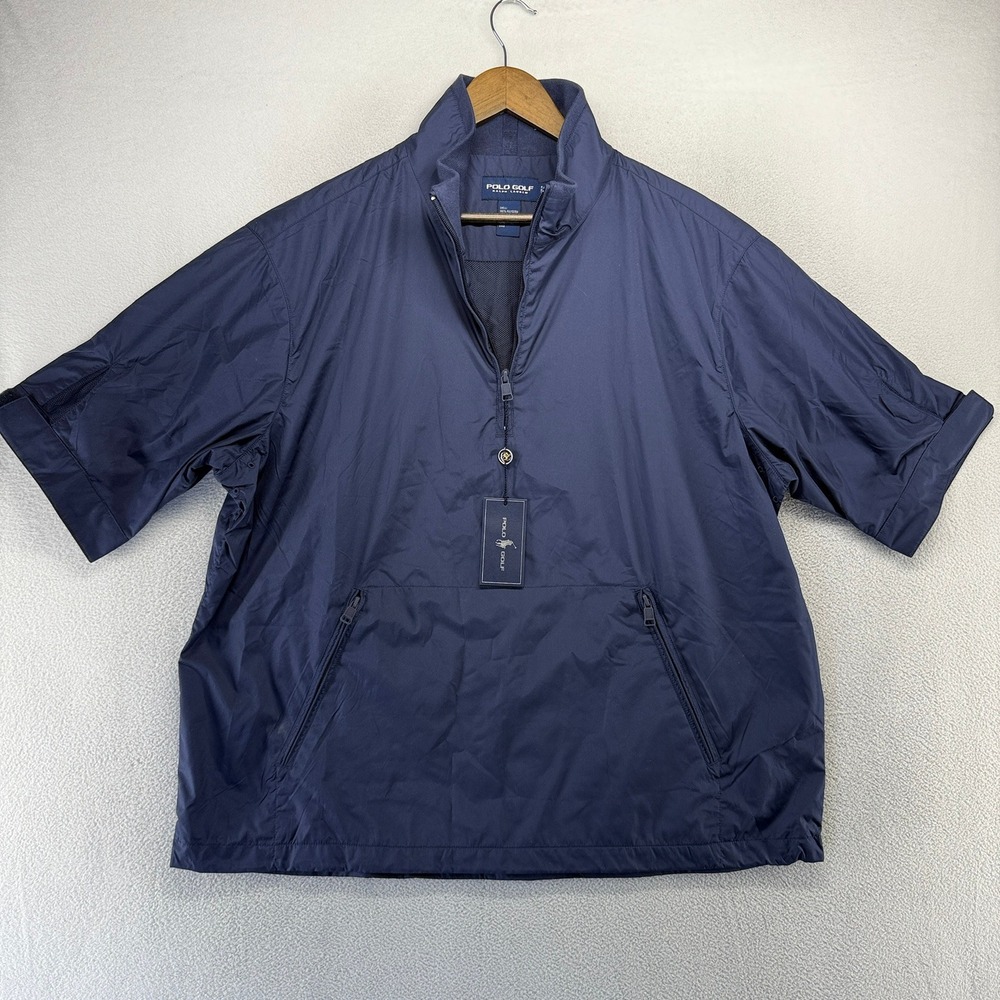 Vintage Ralph Lauren Windbreaker Jacket Men's XL Blue Polo Golf Deadstock 90s